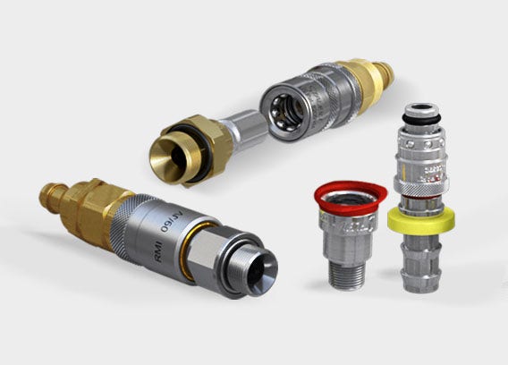 Header with quick release couplings dedicated to temperature control
