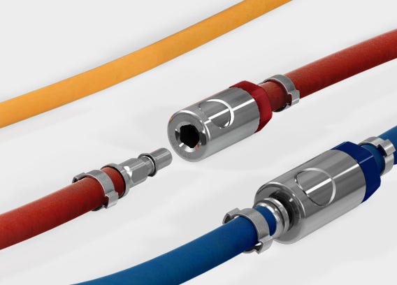 Teaser with hoses for welding lines - Oxyflex, Cetyflex, Propaflex and Jumeflexs