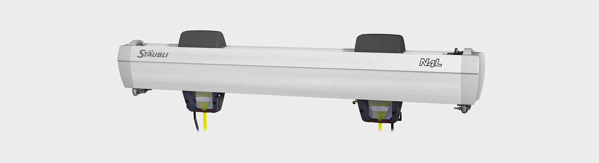 Stäubli N4L Jacquard machine for weaving custom labelling into selvedges and fabric in a wide variety of applications such as designer garments woven with wool or cotton.