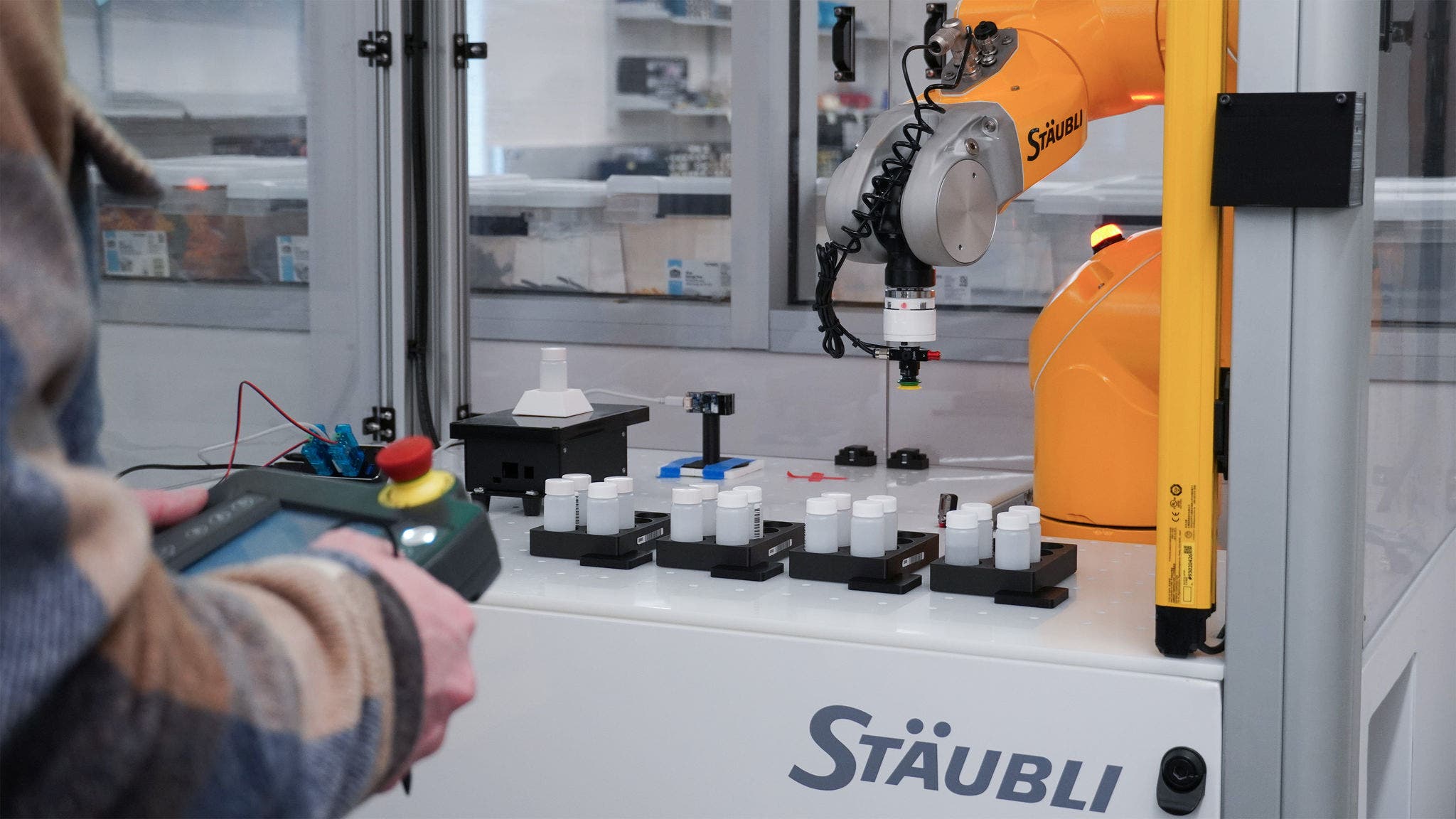 robot with student