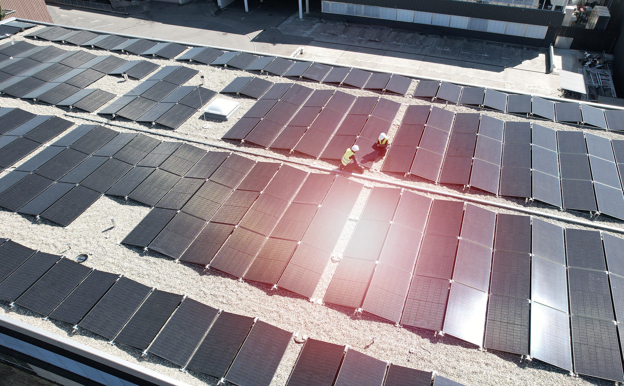 PV installation on a rooftop