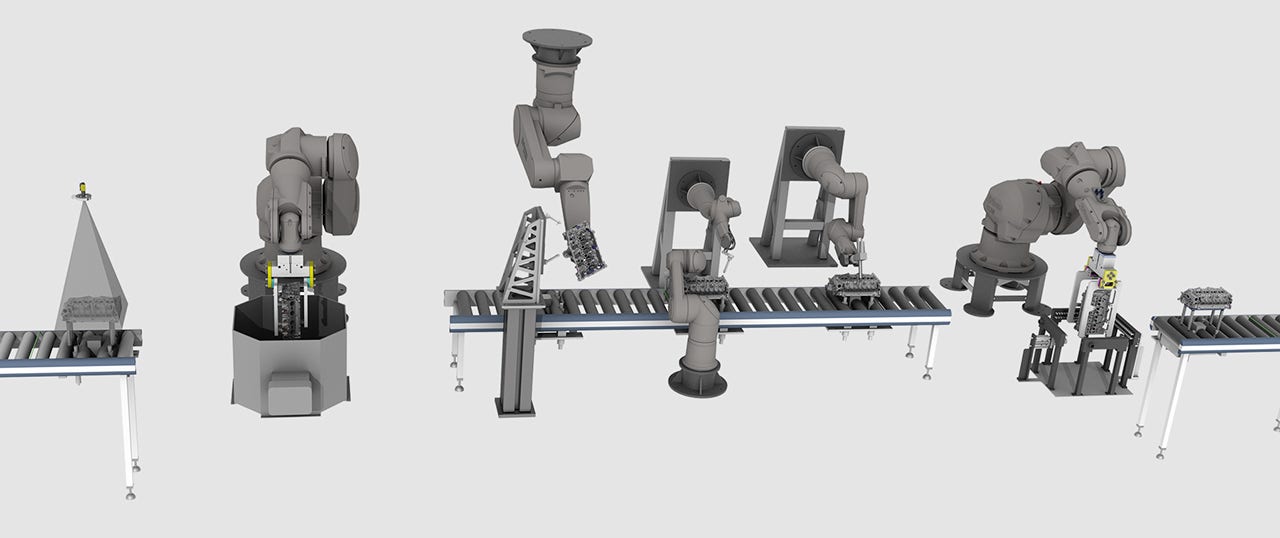 Washing line for metal industry