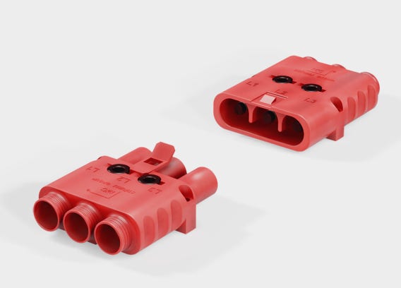 Teaser with electrical connectors for batteries and power CEB