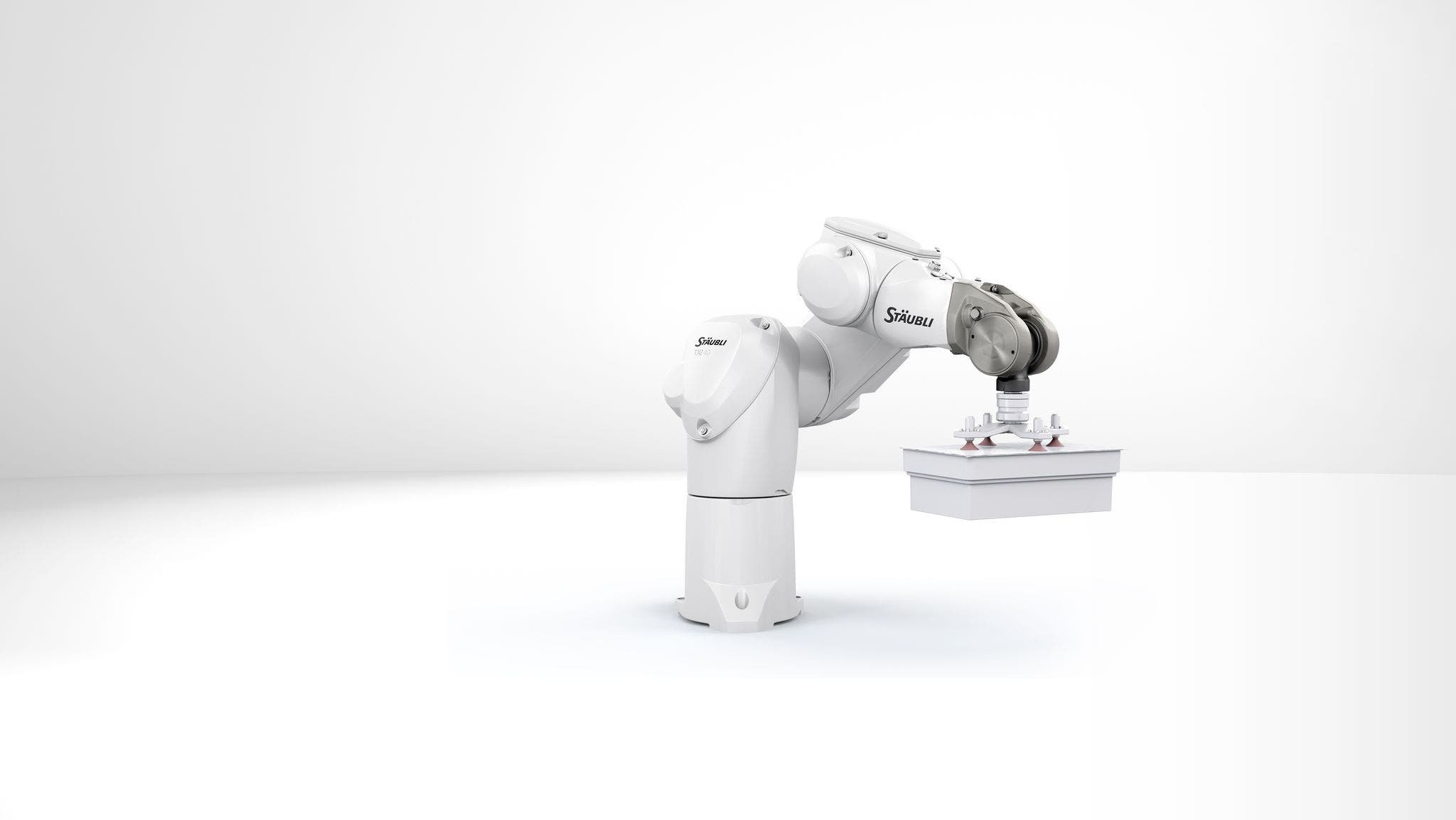 Robot for secondary packaging in pharma production.