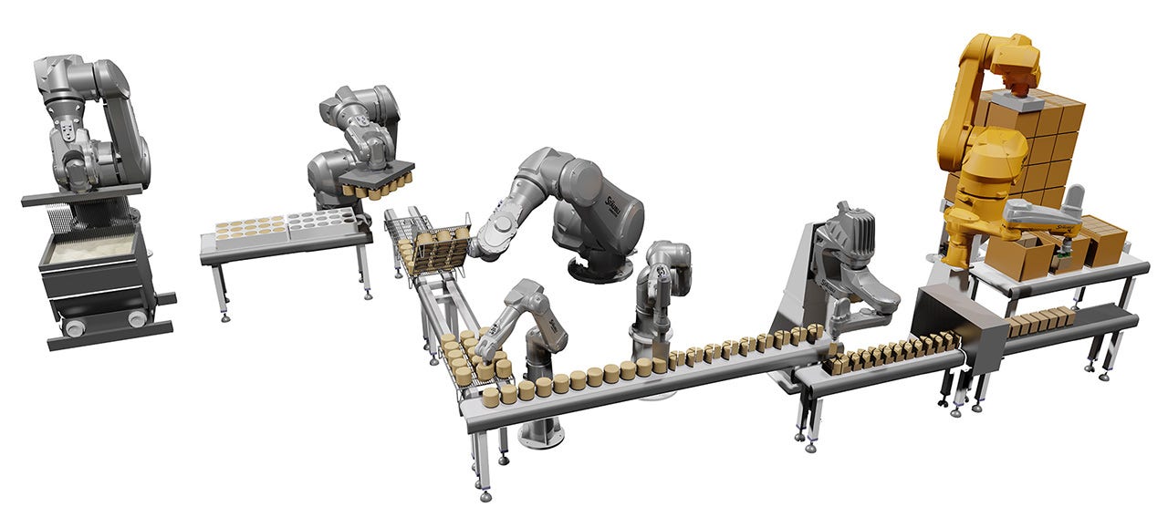 Production line of food solutions for dairy products