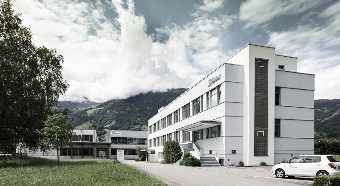 Picture of the Stäubli Sargans AG building in Sargans, Switzerland. Edited with brand fresh-up filter and cut in focus image size.