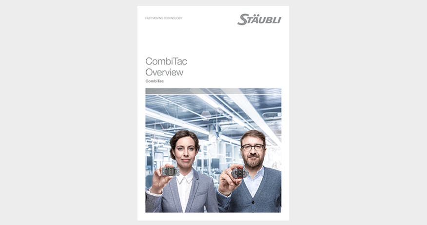 Product image of the overview catalog of Stäubli's CombiTac modular connectors system