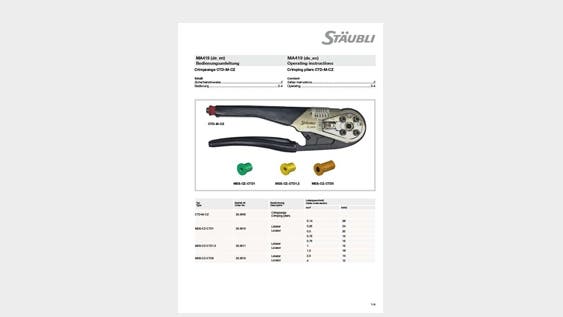 Teaser image with assembly instructions MA419 dedicated to the crimping pliers CTD-M-CZ