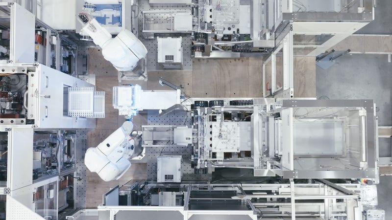 View of the system from above illustrates space-saving layout.