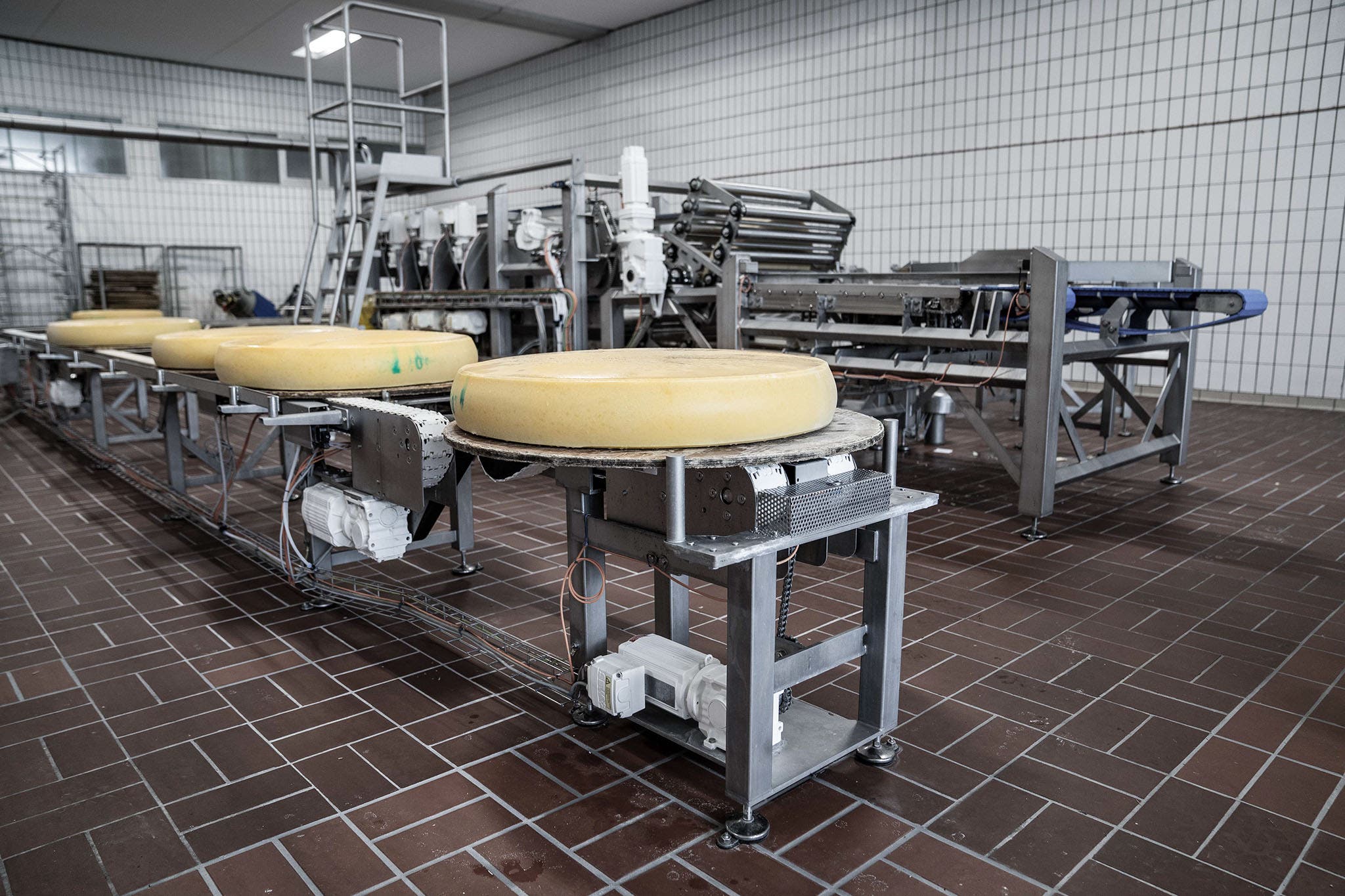 Automated Care of Emmental cheese wheels