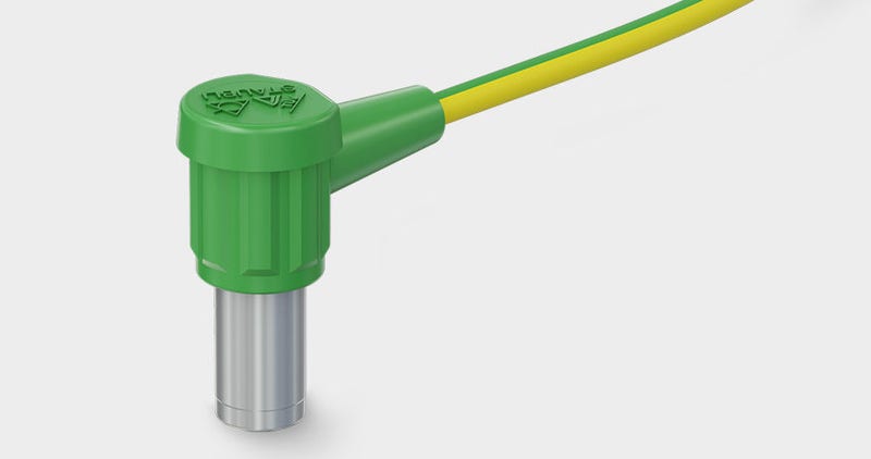 Product image with right-angled POAG-KBT6-EC socket, for self-assembly of connecting leads for potential equalization.