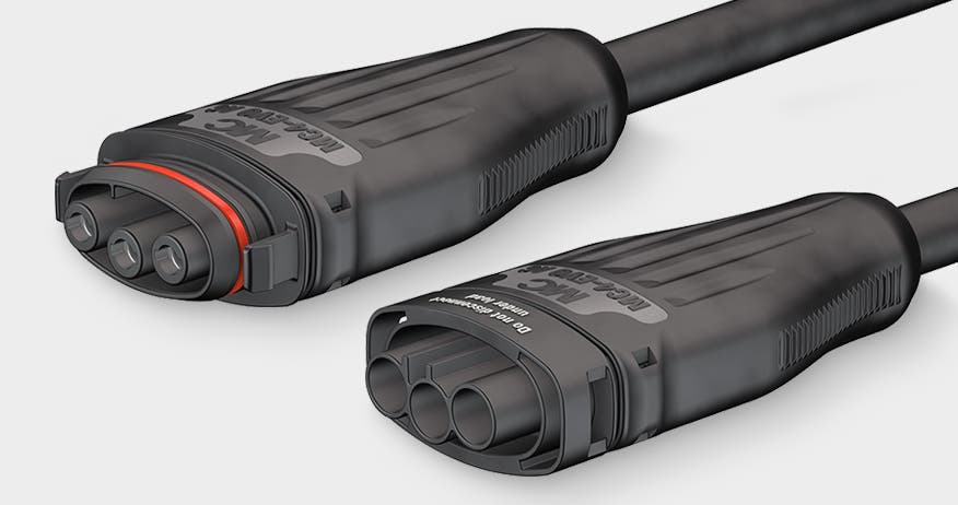 Product image with cable coupler MC4-Evo AC, dedicated to alternative energies.