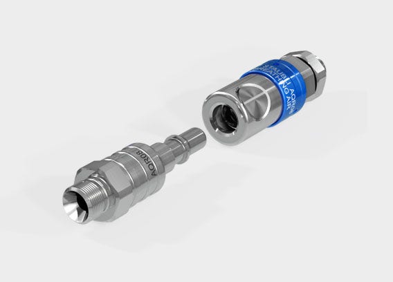 Quick coupling AqR for breathing air