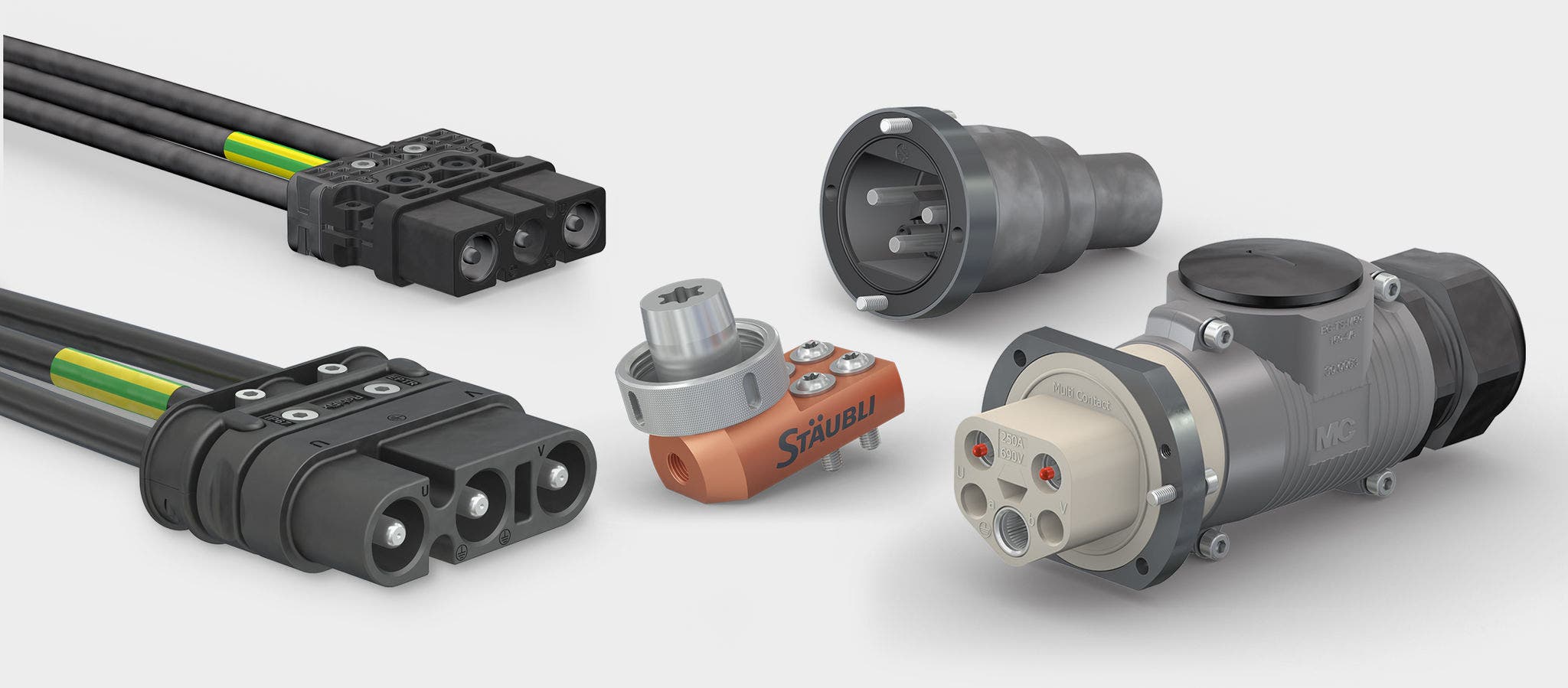 Header image with primary circuit connector RobiFix, RobiFix-MINI, PCS250 range, dedicated to spot welding connectors