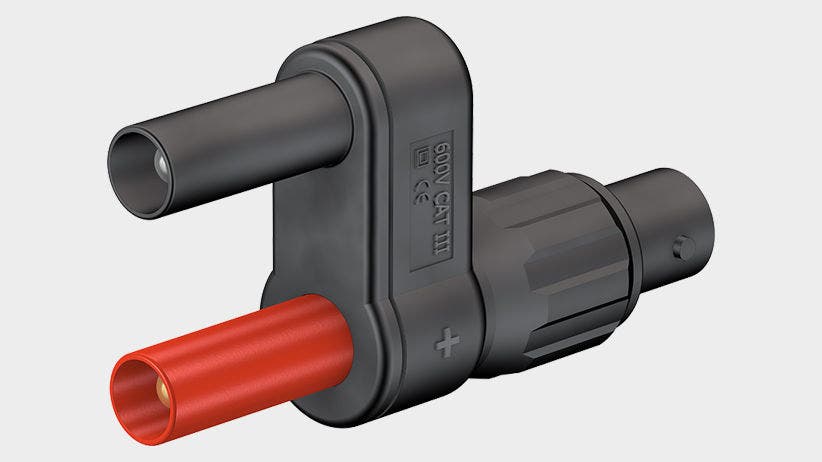 Two-pole touch-protected adapters with Ø 4 mm connectors linked to the BNC system.