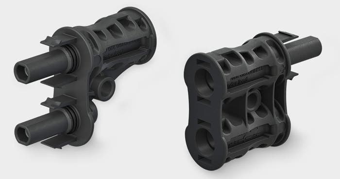 AE Branch Connectors MC4-Evo 2 Product image with branch connectors MC4-Evo 2, dedicated to alternative energies.