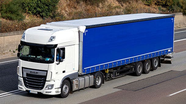FRANKFURT AM MAIN, GERMANY - September 22, 2018: MKW Suchecki truck on motorway. MKW Suchecki is a family company that specializes in transportation services on the territory of whole Europe.; Shutterstock ID 1193693749; purchase_order: PLAS Pierre-Antoine