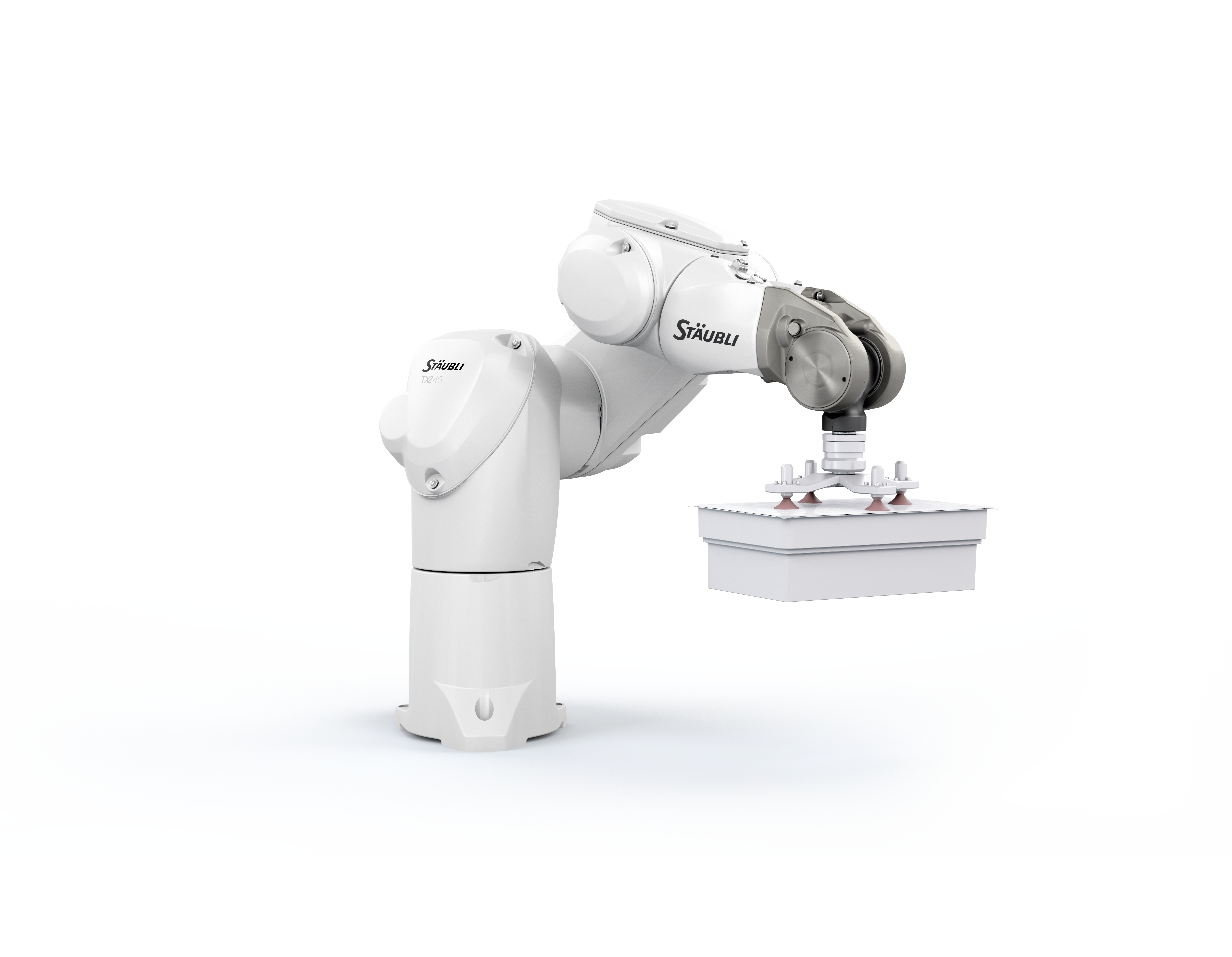 Robot for secondary packaging in pharma production.