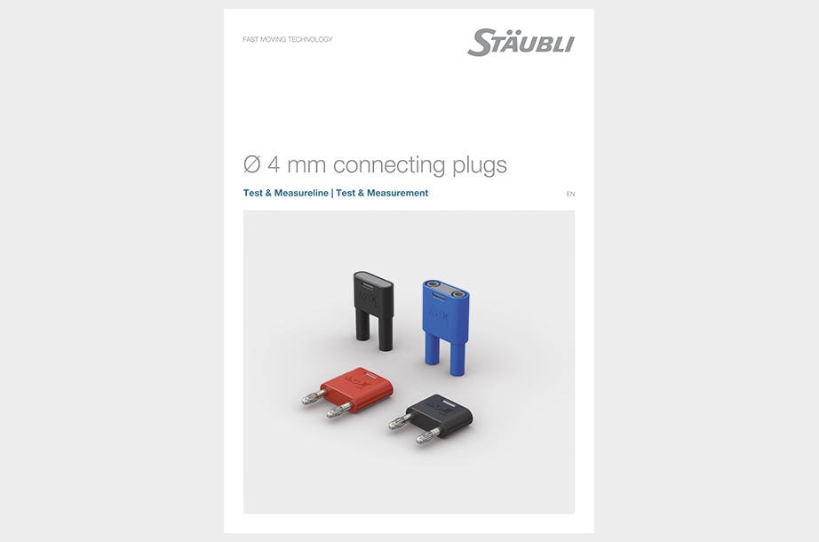 Flyer for Ø 4 mm connector plug with 19 mm mating distance in a new, harmonious design.