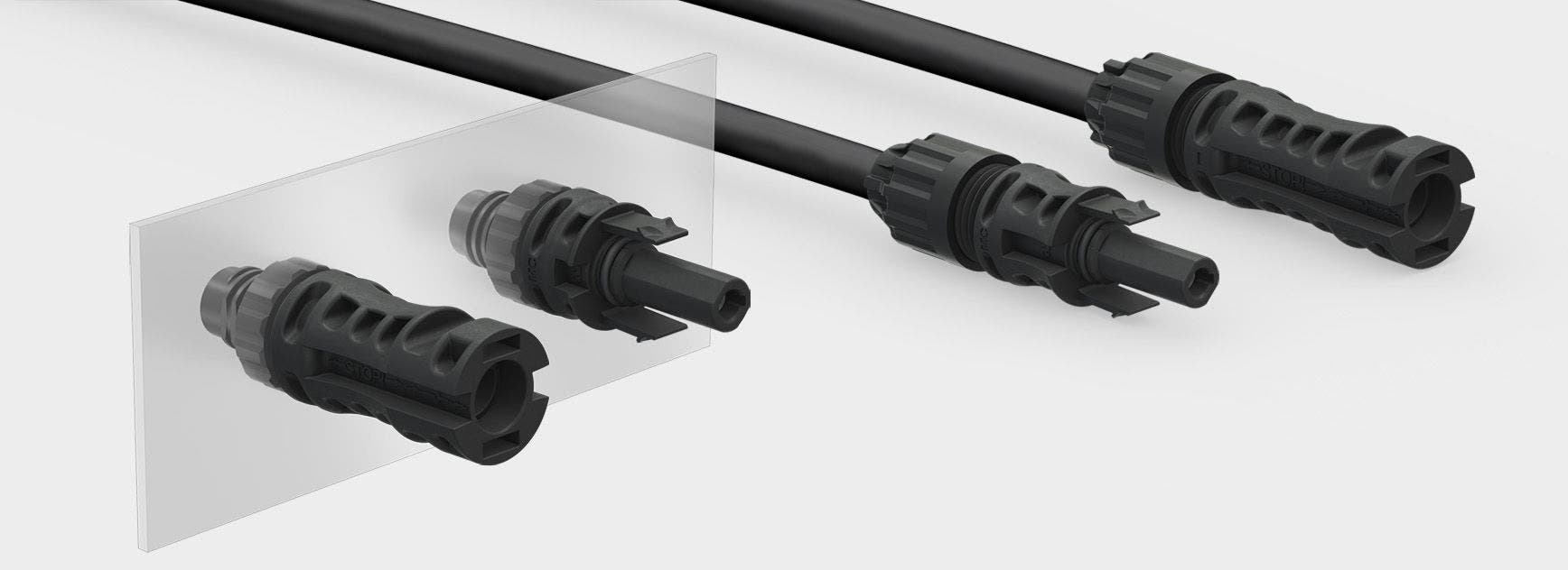 MC4-Evo stor for battery energy storage system connection as cable coupler and panel receptacle