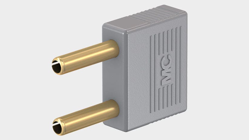 Insulated Ø 4 mm. Hollow plug, made from a single piece of hard-drawn copper alloy. With Ø 4 mm rigid socket in insulator for tap connection at rear.