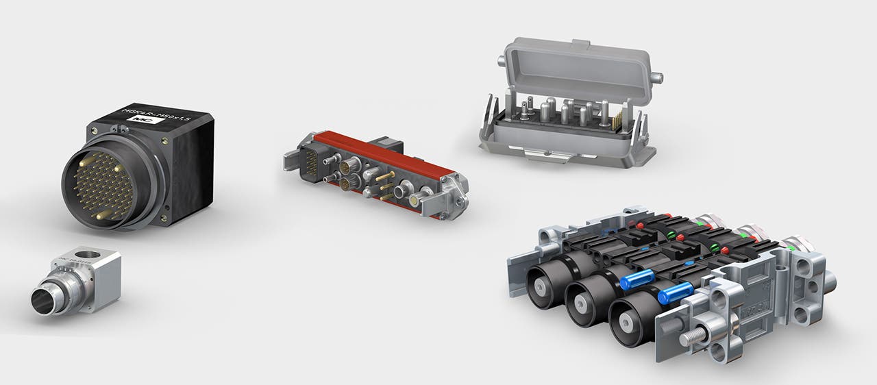 Header image with modular system CombiTac, modular power connector MPC and high mating docking system, dedicated to modular connectors