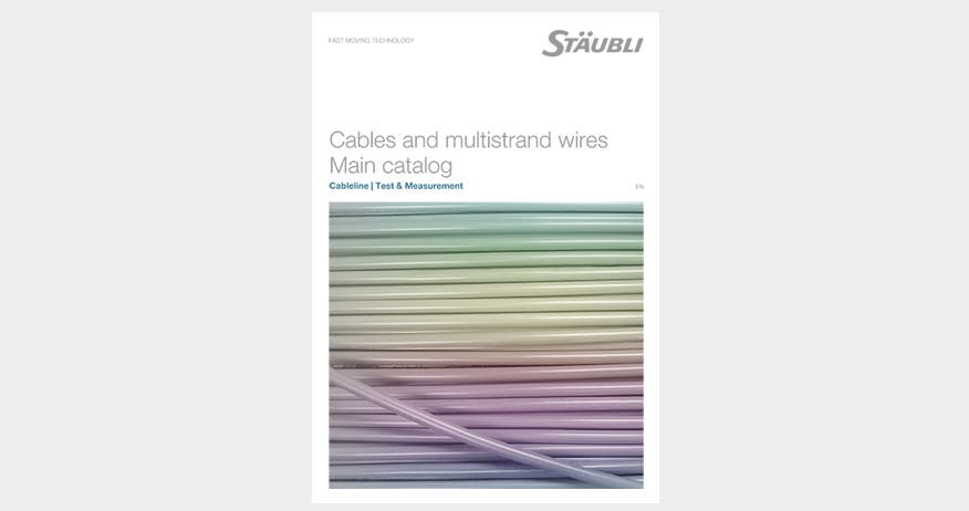 Product image with Test and Measurement cable catalog to download.