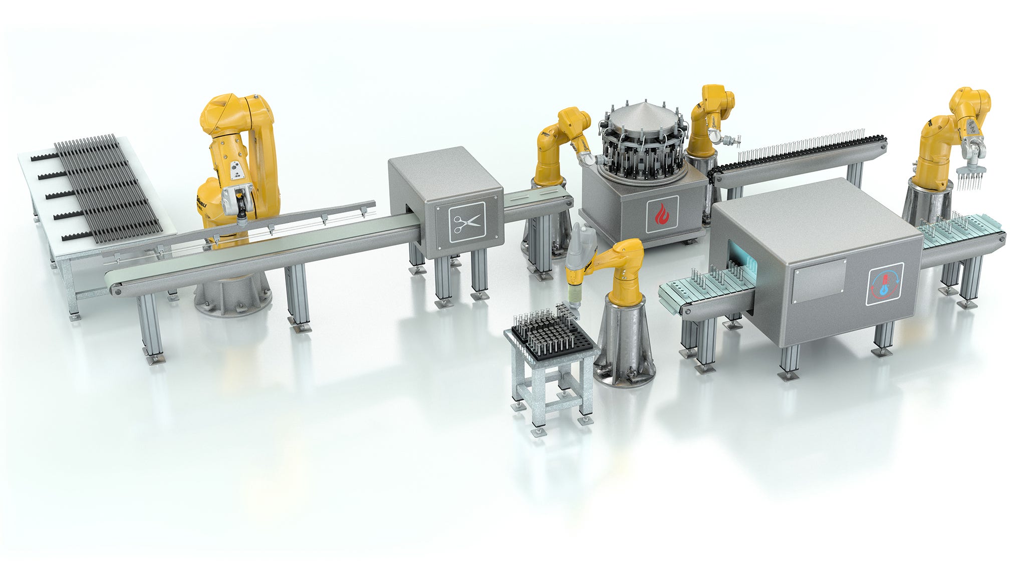 Upstream production 3D line for pack material