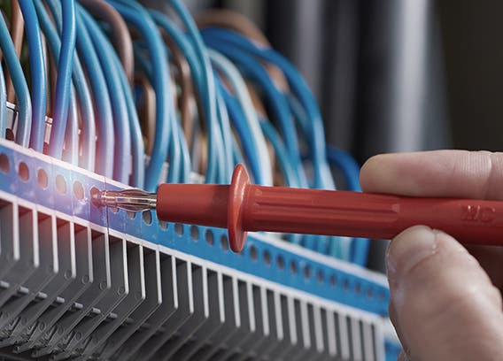 Teaser image with hand, Test Probes BT400 and cables, dedicated to test and measurement market.