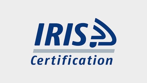 Teaser image with logo for the download center about IRIS certification