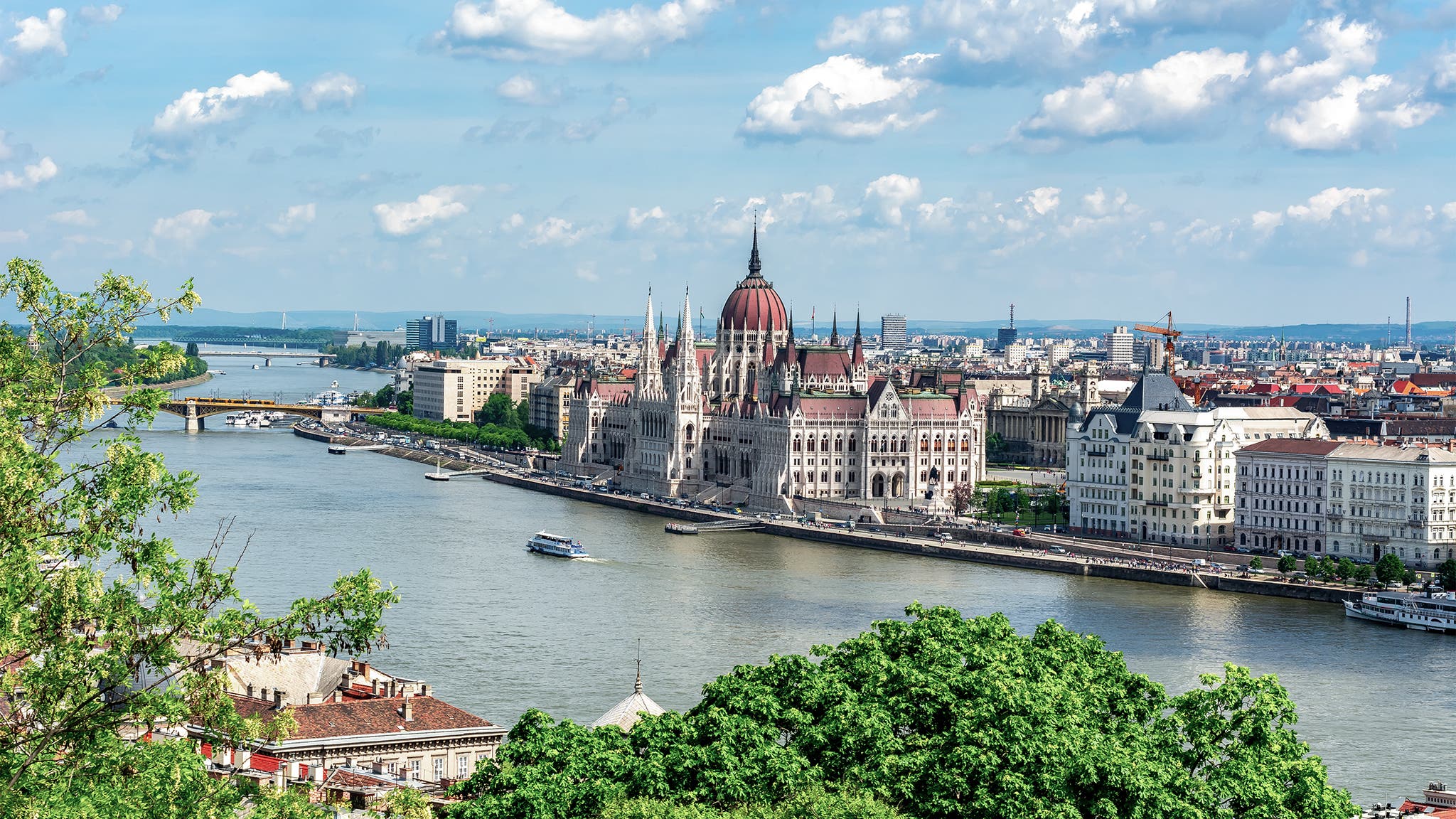Budapest cityscape with Hungarian parliament building and Danube river, Hungary