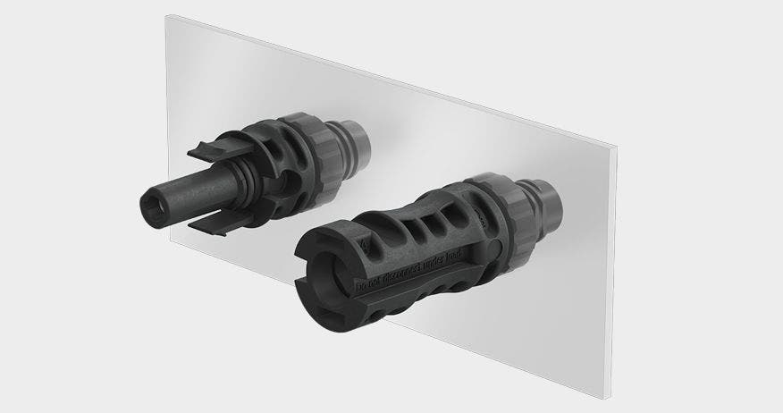 Product image with MC4-Evo-stor panel receptacle connectors