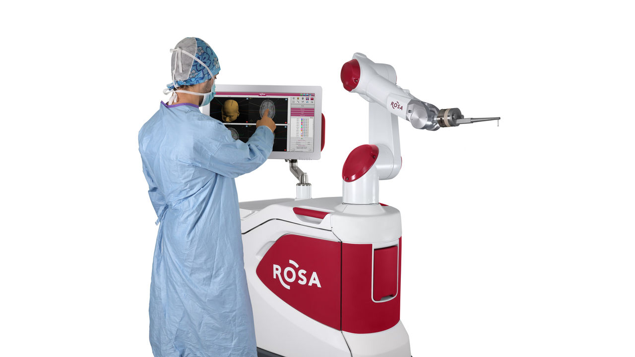 ROSA technology system used in hospitals for operations like knee replacements