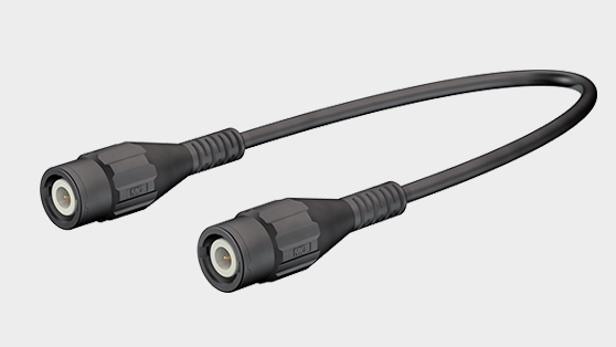 Teaser image with XLSS-58, touch-protected coaxial test leads. Versions with BNC male connectors on both ends or with male and female connector