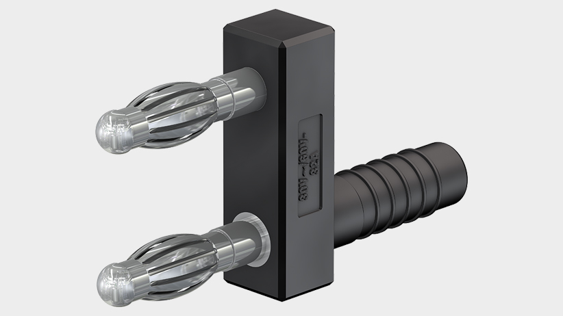 Insulated, Ø 4 mm, made of brass. Equipped with spring-loaded MULTILAM to ensure vibration- proof contacts