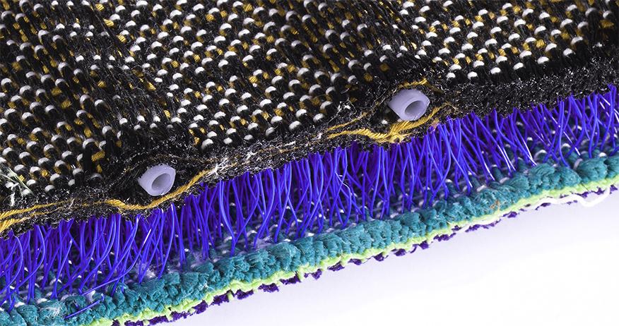 Technical textile showing mixed materials and multi-layers with new structures.